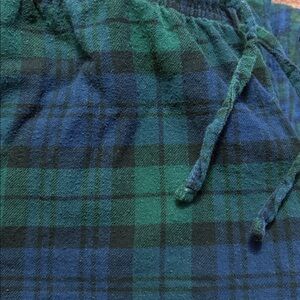 Black Watch Green Blue Plaid cotton flannel Pajama Pant Amazon Essentials M